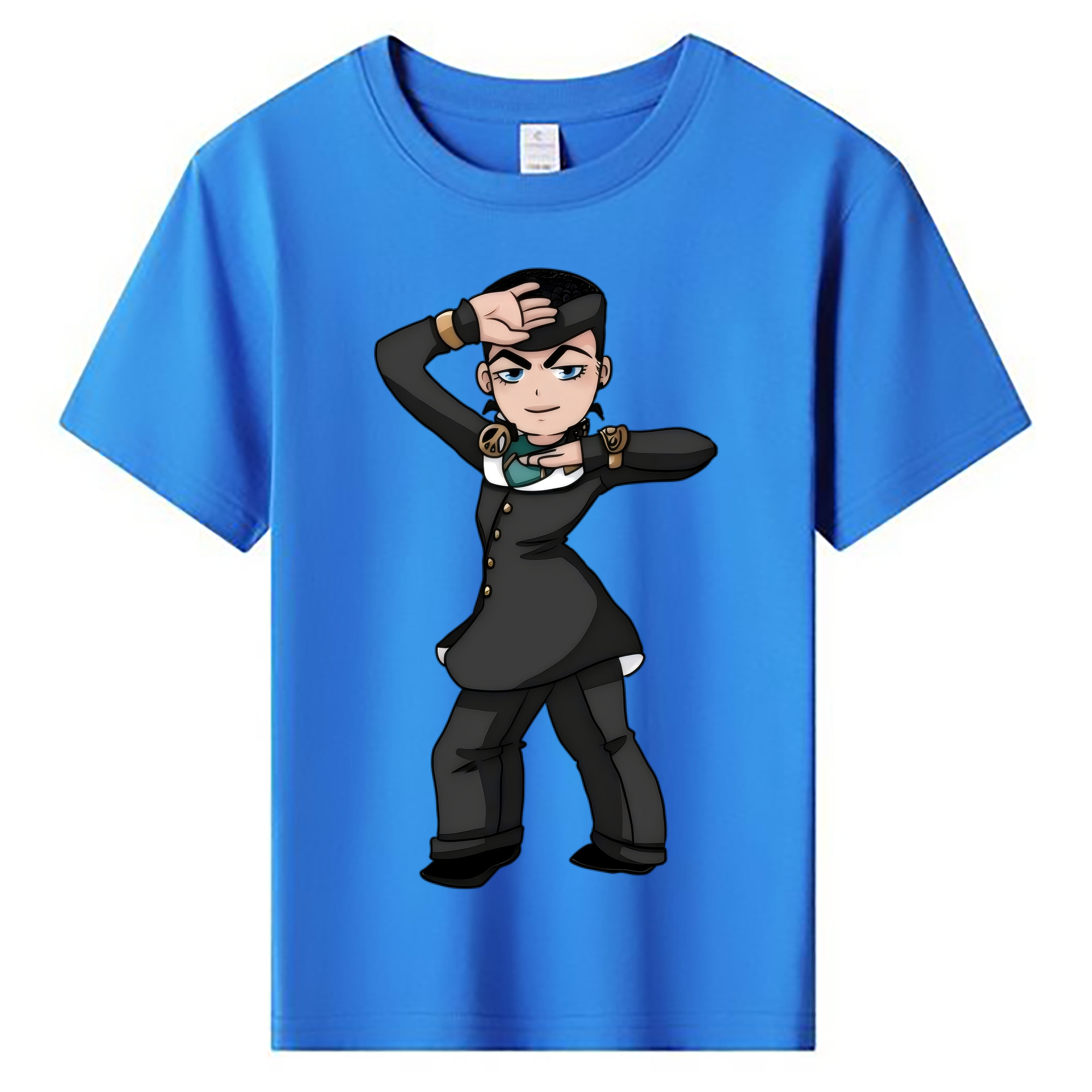 （画像用） ジョジョの奇妙な冒険 ひがしかた じょうすけ JoJo's Bizarre Adventure Higashikata Josuke 綿100％キッズTシャツ（フロントプリント）